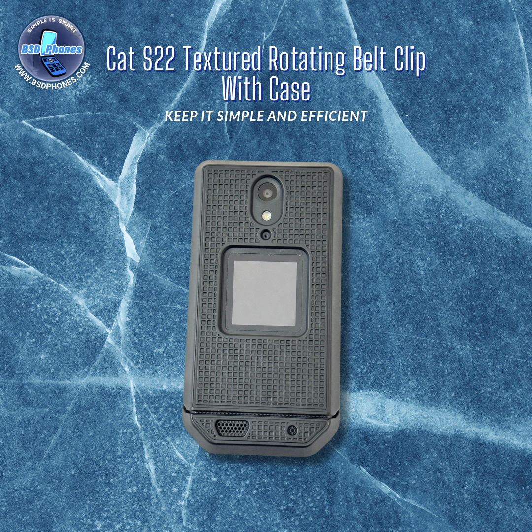 CAT S22 Flip Phone Black Rotating/Ratchet Belt Clip Holster Holder Case