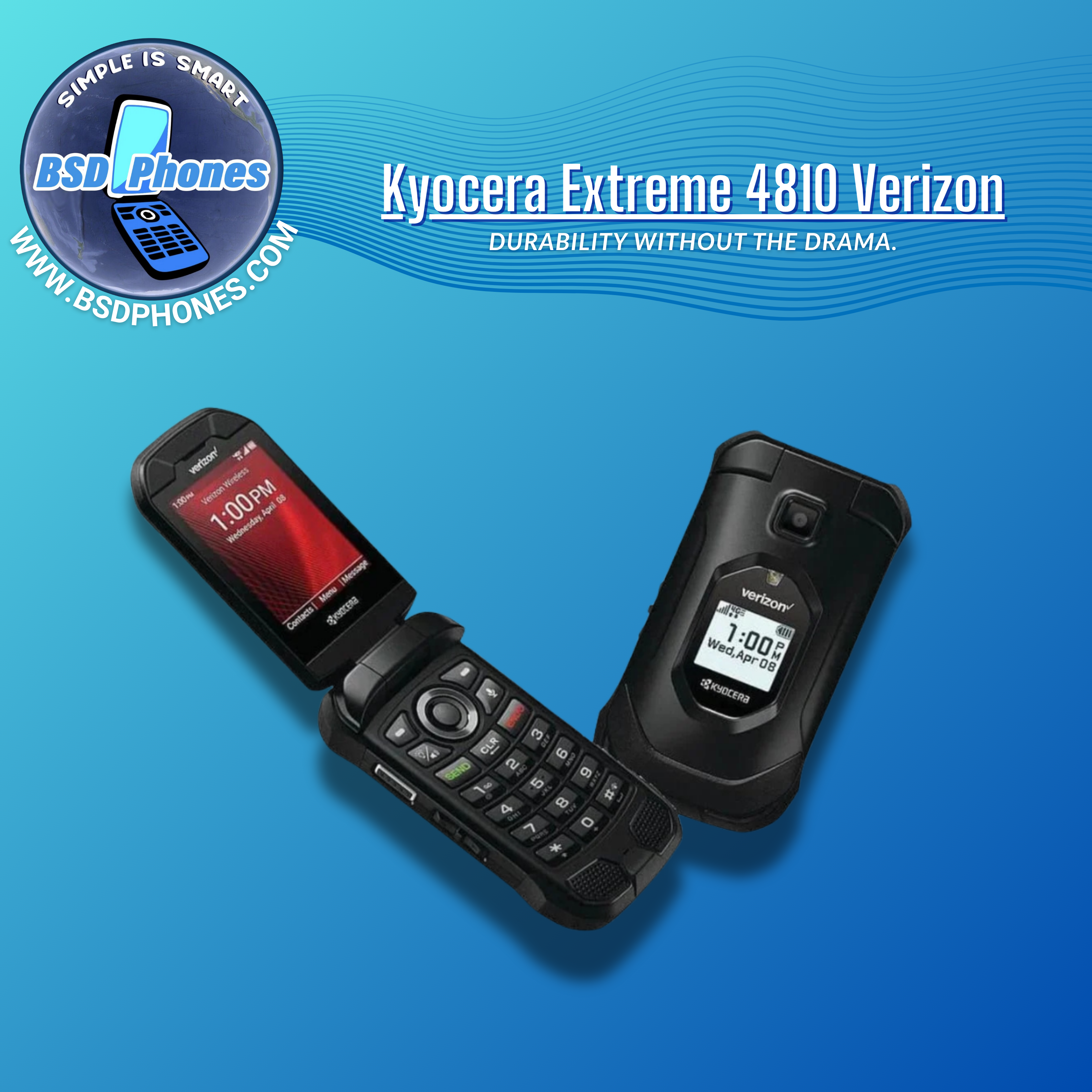 Kyocera DuraXV Extreme 4810 Kosher Flip Phone | 4G LTE | Verizon