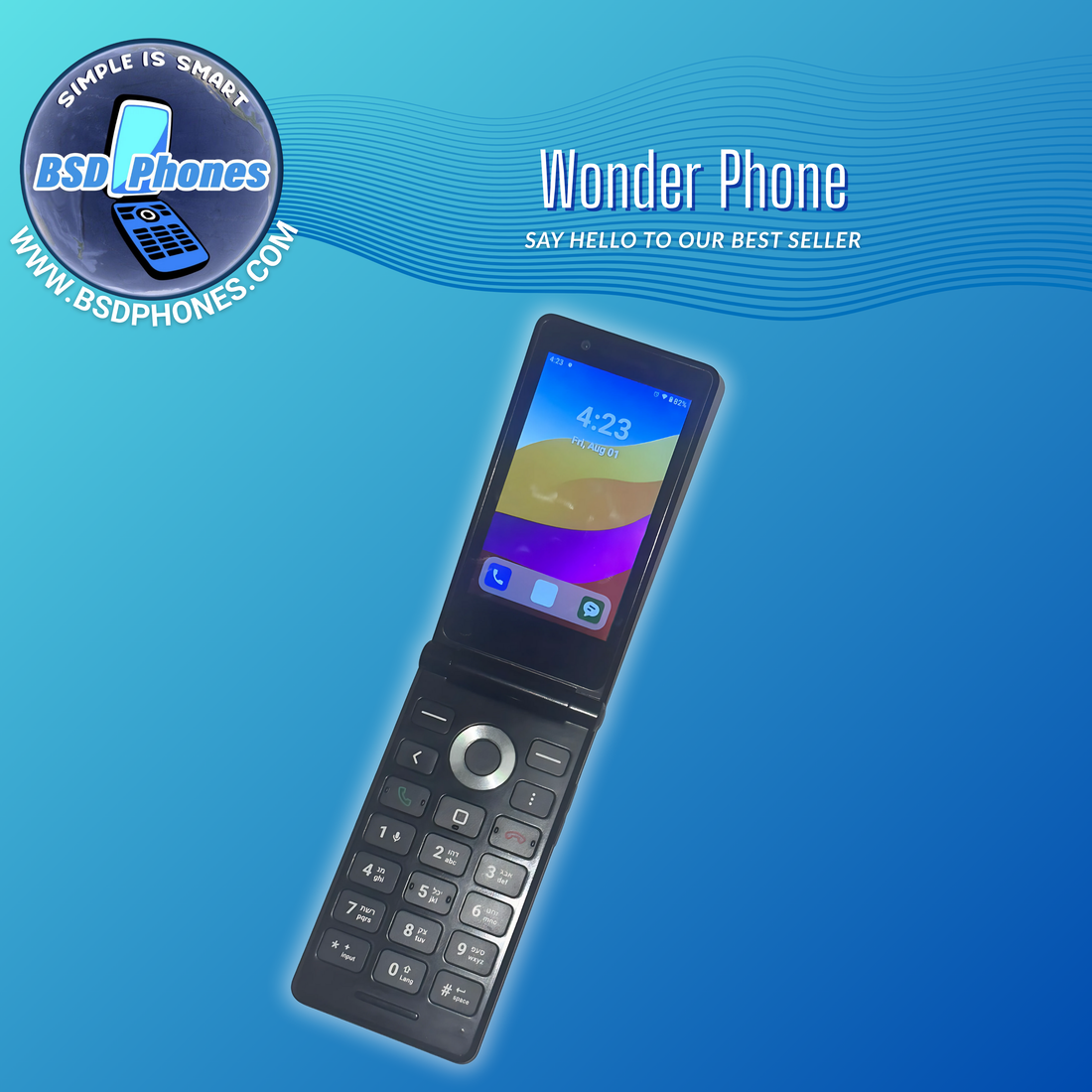 WONDER PHONE 4G Flip Phone UNLOCKED (Durable Kosher)Android auto